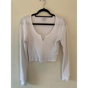 Aritzia Waffle Long Sleeve Crop top